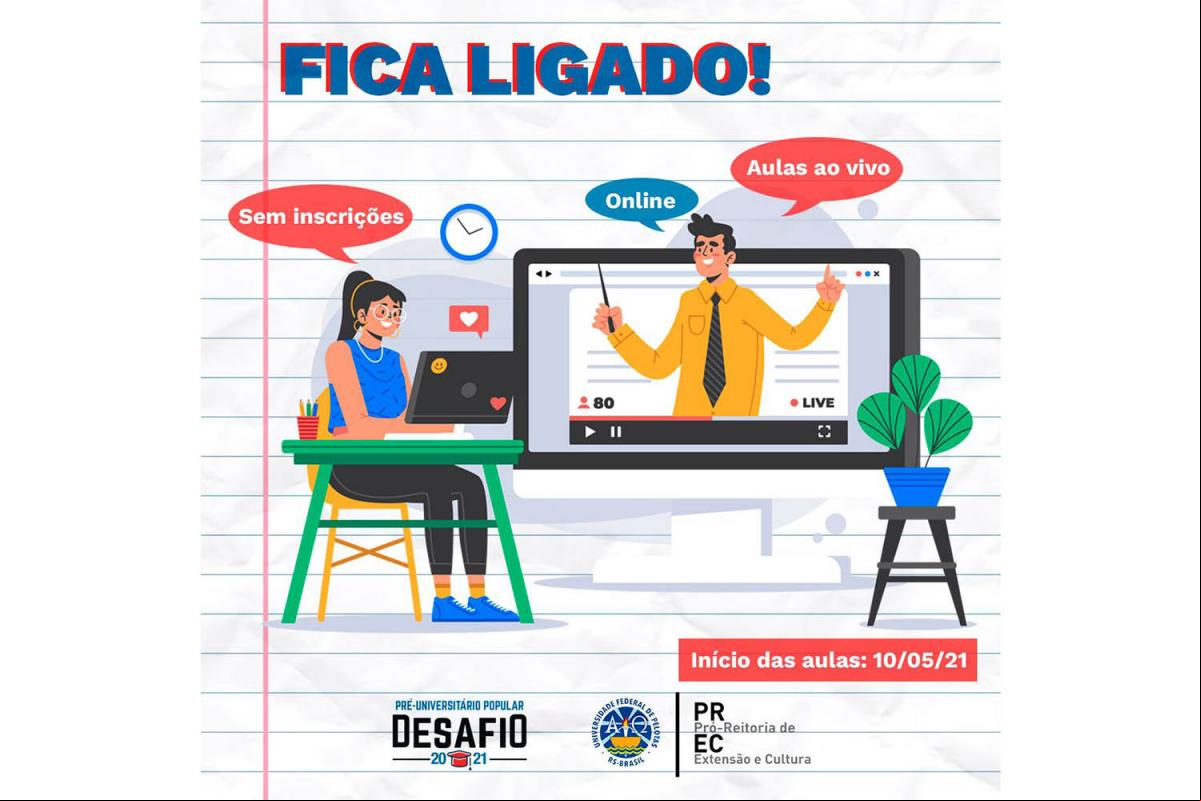 Projeto de extensão da Universidade Federal de Pelotas (UFPel) inicia aulas preparatórias com foco no ingresso em instituições públicas de ensino superior Projeto de extensão da Universidade Federal de Pelotas (UFPel) inicia aulas preparatórias com foco no ingresso em instituições públicas de ensino superior