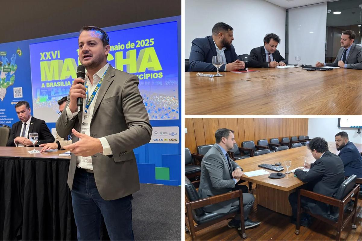 Ele está participando da Marcha dos Prefeitos em Brasília (Fotos: Divulgação) Ele está participando da Marcha dos Prefeitos em Brasília (Fotos: Divulgação)