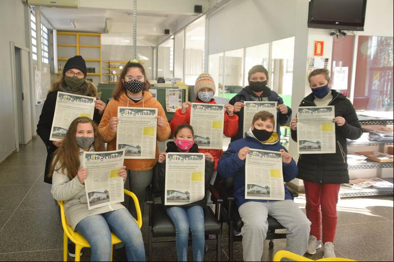 Turma esteve acompanhada da coordenadora pedagógica Inês e da professora Jóice 