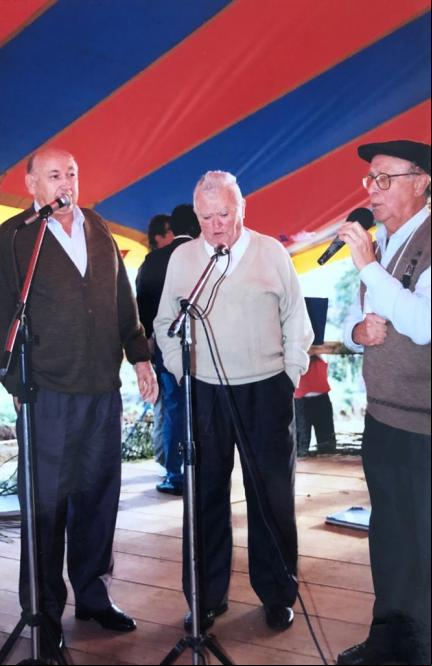 Herberto com os amigos Paulo Feldens e Justino Vier, já falecidos