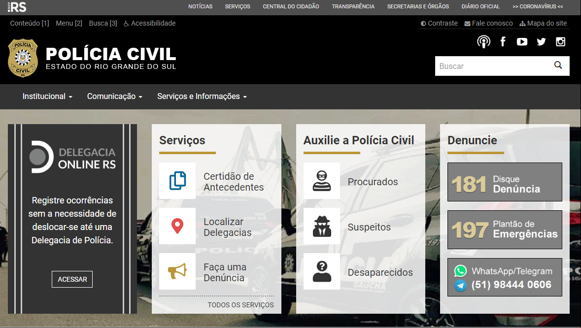 Fatos foram registrados na Delegacia Online