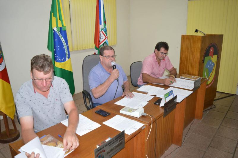 Presidente Renaldo Warken (centro) comanda os trabalhos em 2020